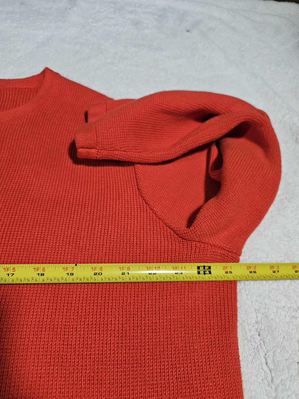 J. Crew Red Cropped Crewneck Cardigan with Gold Buttons. - Picture 12 of 13